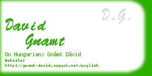 david gnamt business card